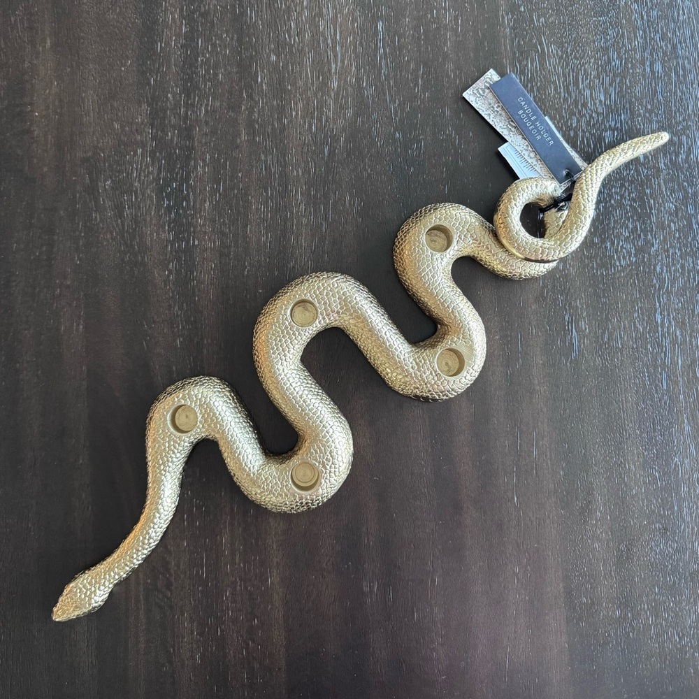 Gold Snake Candelabra - Serpent Candle Holder